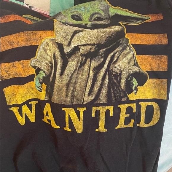 Star Wars Mad Engine Yoda Wanted Black T Shirt 100% Cotton Mens Size Small GUC - Picture 5 of 6